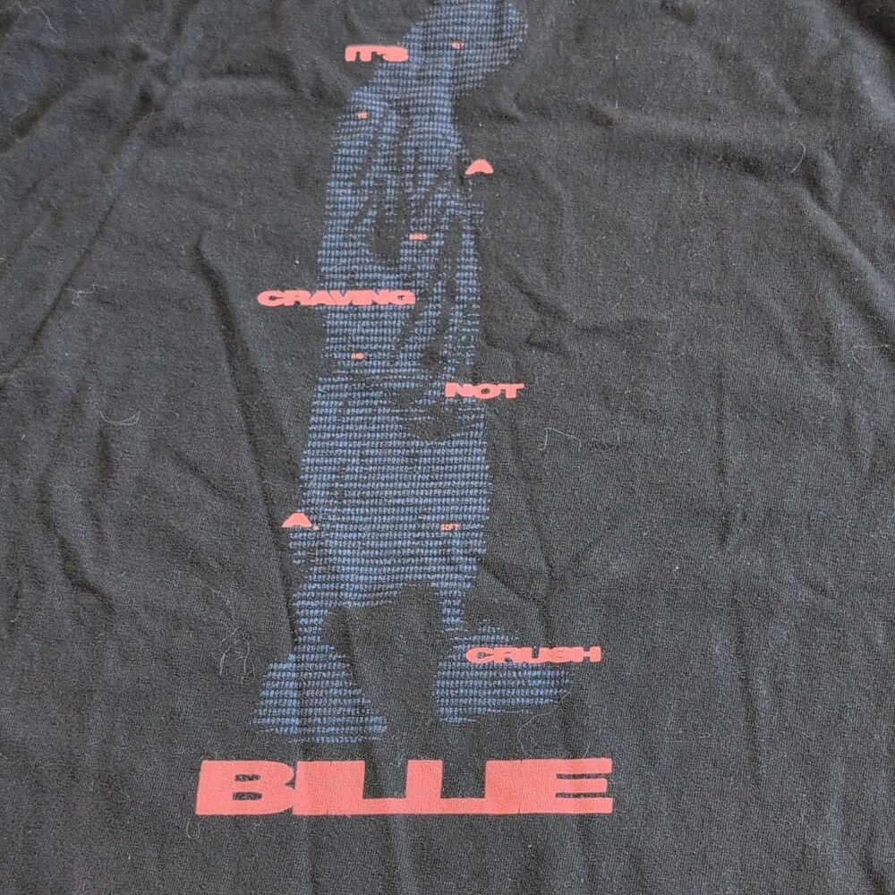 Billie Eilish Black Graphic Tee XS Crew Neck Short Sleeve Craving Not A Crush